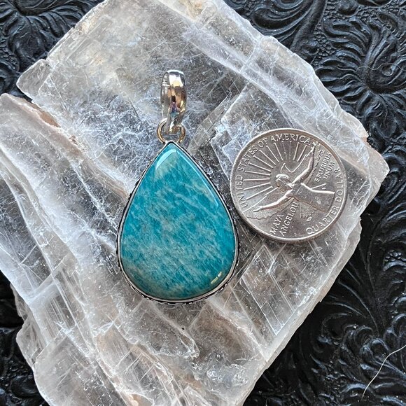 Amazonite Crystal Gemstone Jewelry Pendant - Picture 7 of 7